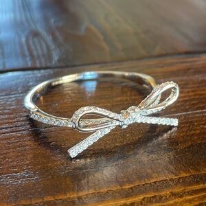 Kate Spade Silver Bow Bracelet with Rhinestones
